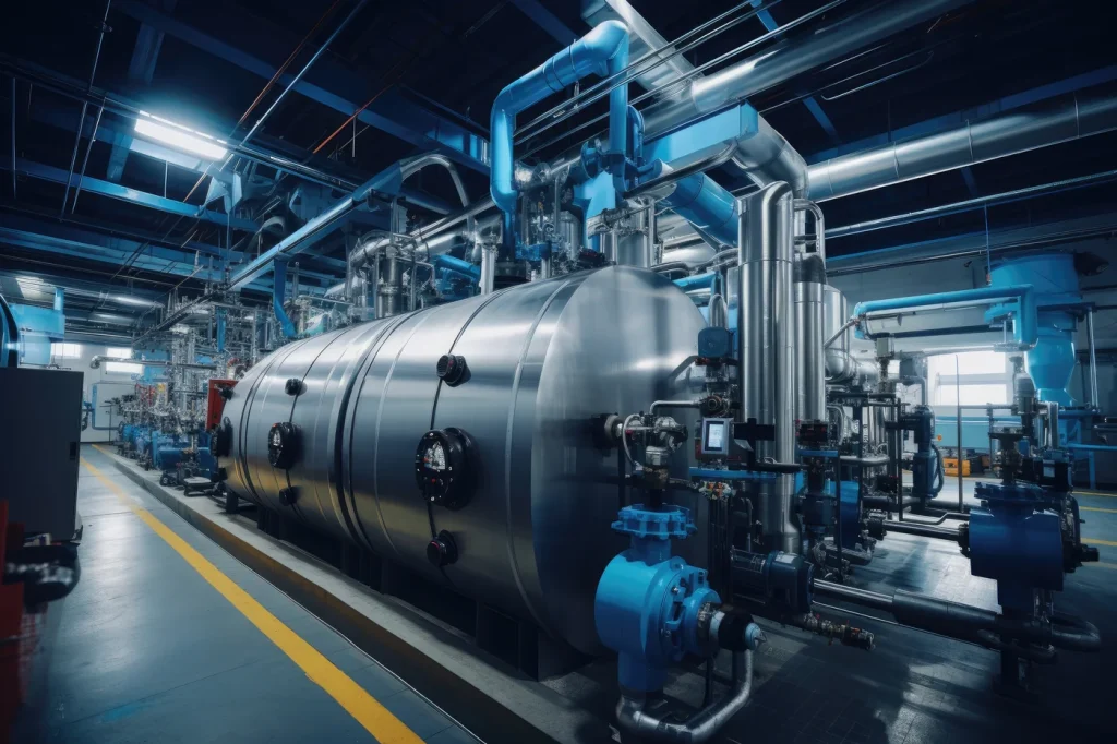 Sala de calderas y sistema de vapor de una planta industrial